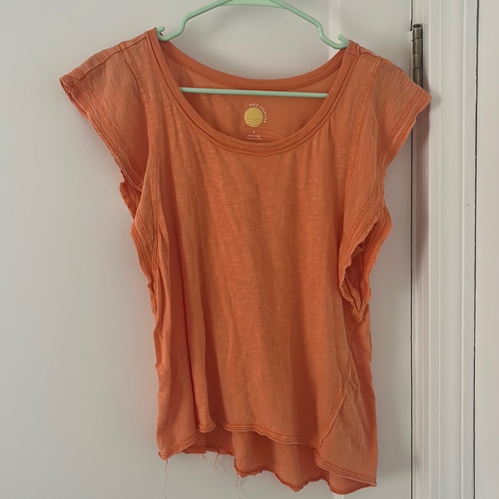 ANTHROPOLOGIE daily practice orange top